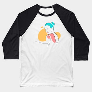 Beauty Women from Back in Lineart Baseball T-Shirt